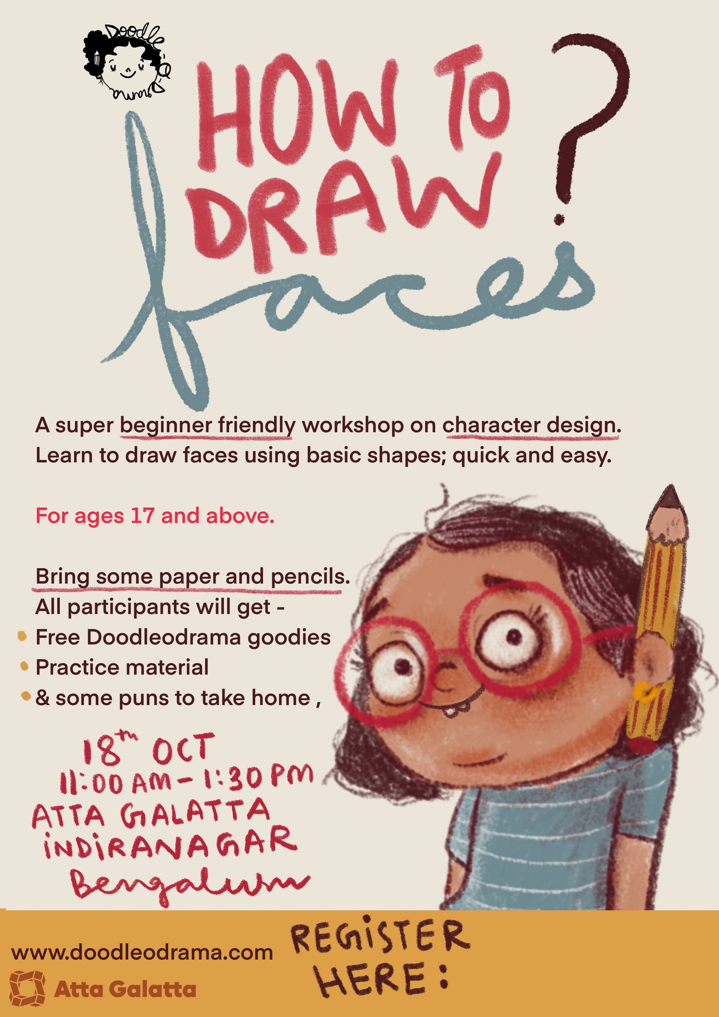 Drawing faces with Doodleodrama : workshop