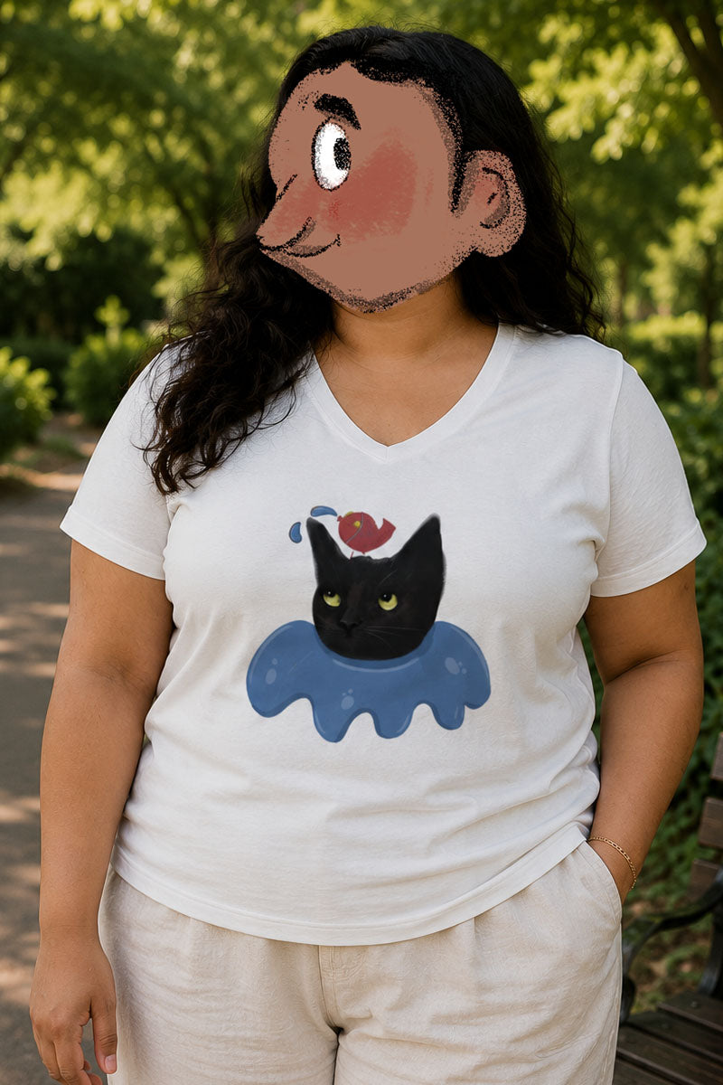 Puddle Cat (V neck)