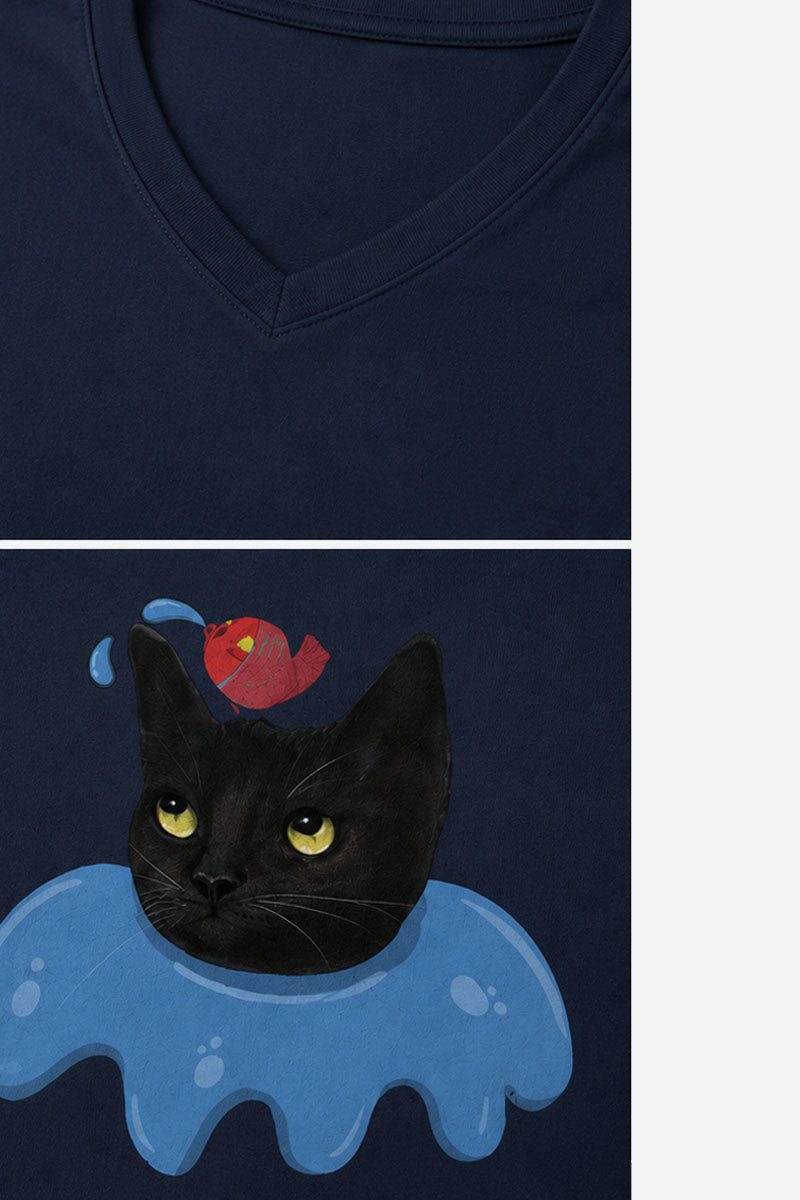 Puddle Cat (V neck)
