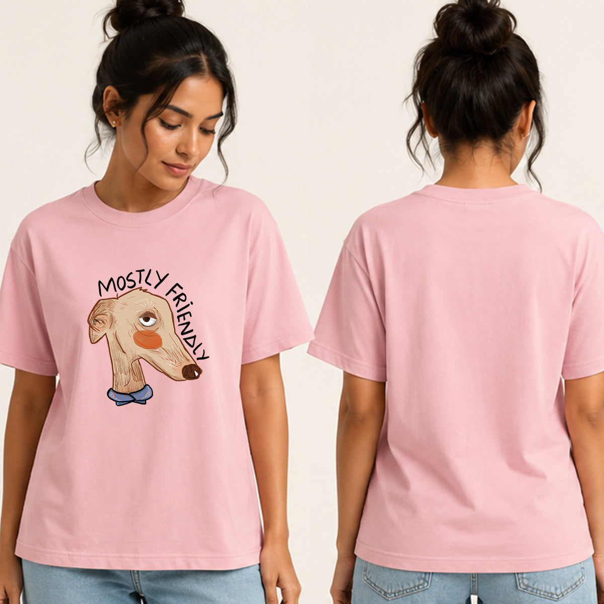Mostly Friendly (Relaxed Fit-Unisex- Crew Neck)
