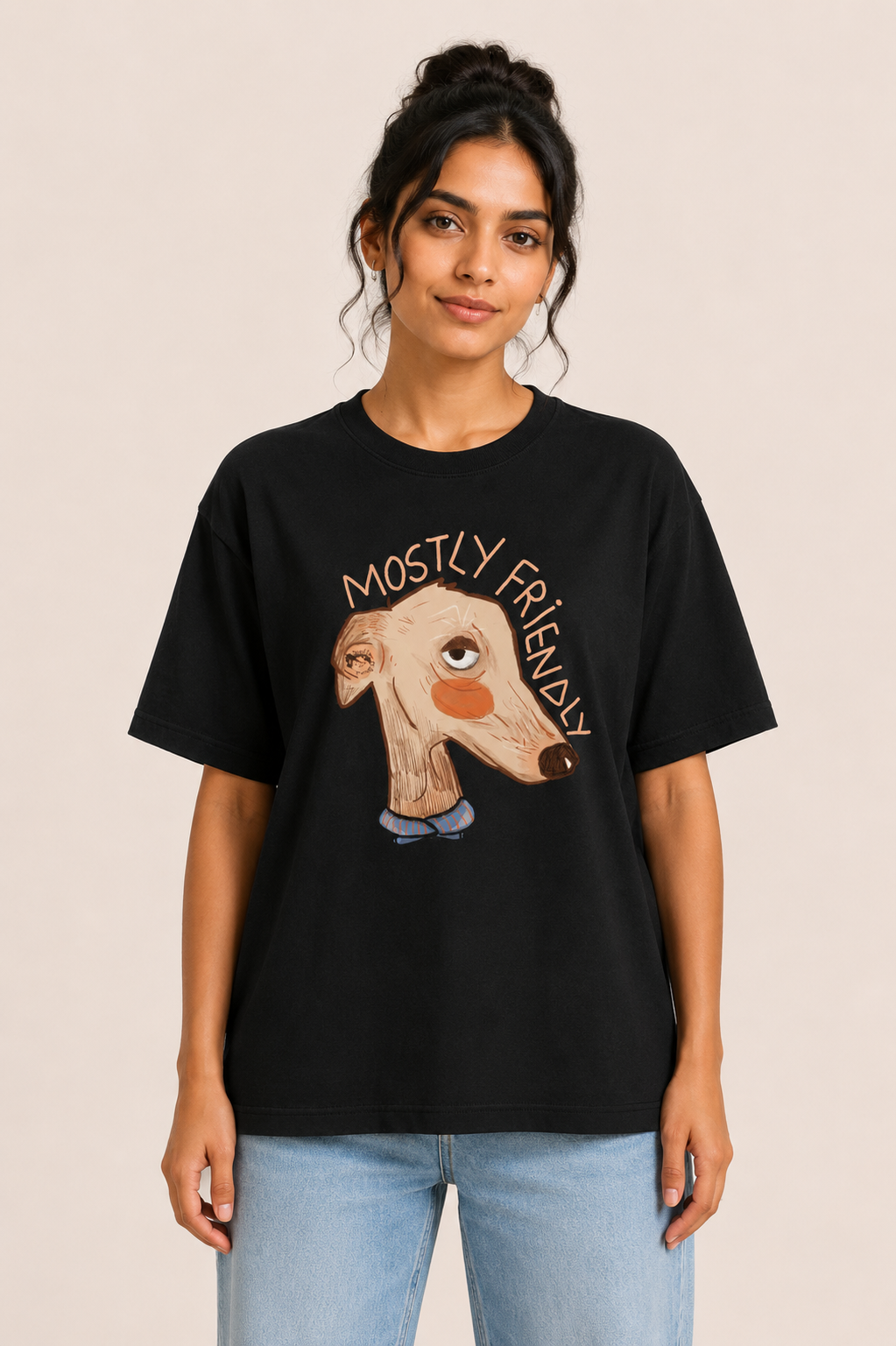 Mostly Friendly (Relaxed Fit-Unisex- Crew Neck)