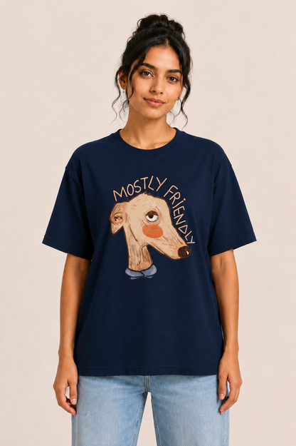 Mostly Friendly (Relaxed Fit-Unisex- Crew Neck)